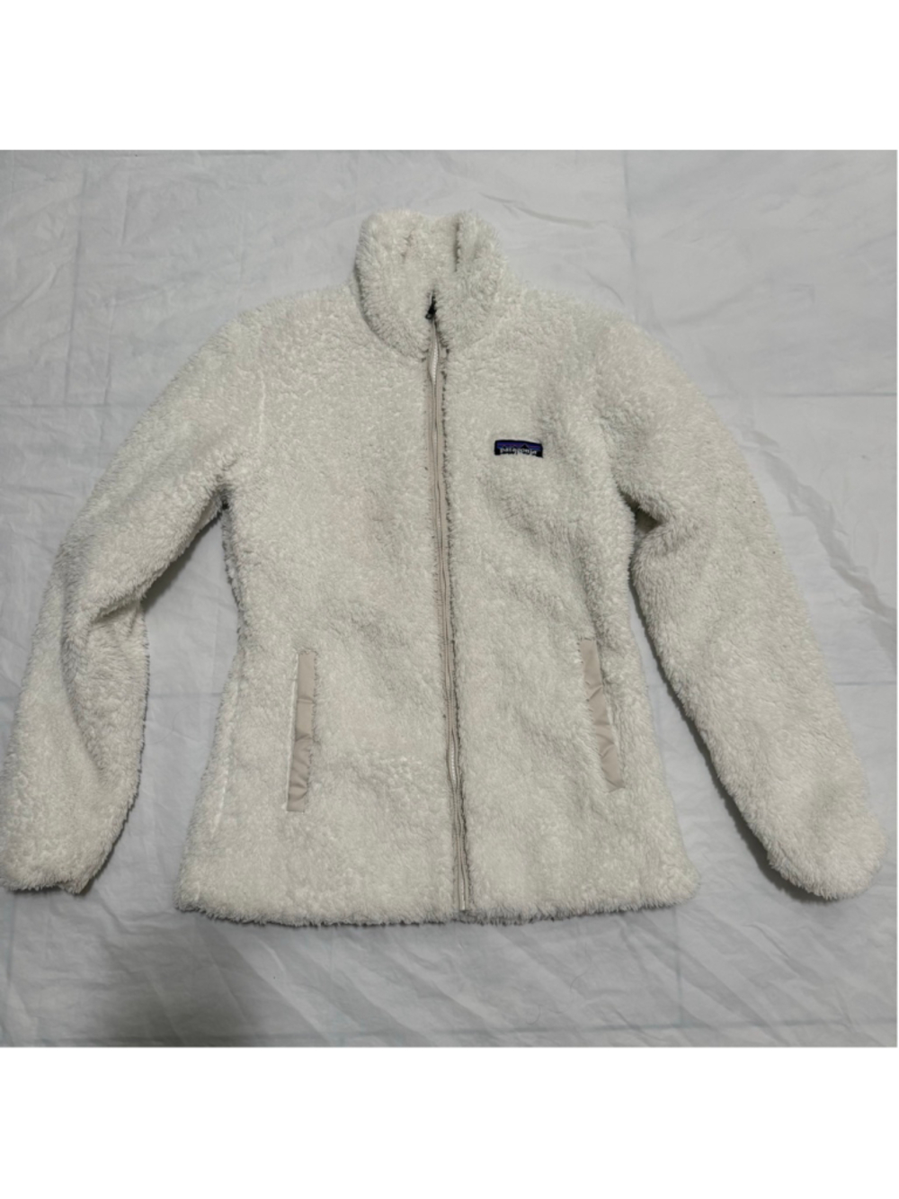 Patagonia White Sherpa Fleece Full-Zip Jacket Size Small